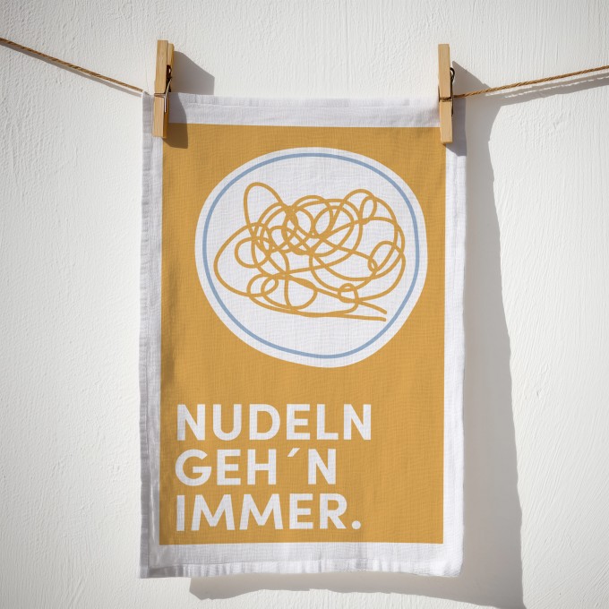 Geschirrtuch - Bio Baumwolle - Nudeln geh´n immer - Naturbedacht