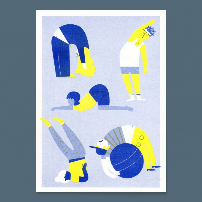 Risodruck »Gymnastik« (DIN A4) / fidu—fine paper goods