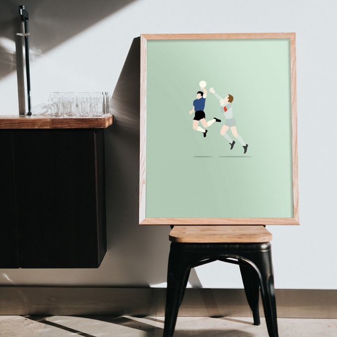 "Die Hand Gottes" Fußballposter von HANDS OF GOD