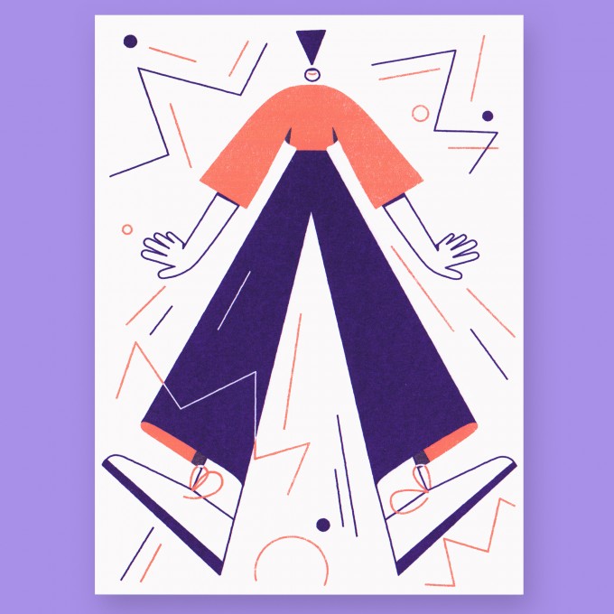 Anne Albert – Jump – Riso-Druck (12,7 x 17 cm)