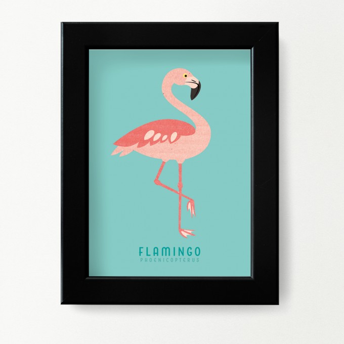 Hey Urban Monkey - A4 Poster - „Flamingo“