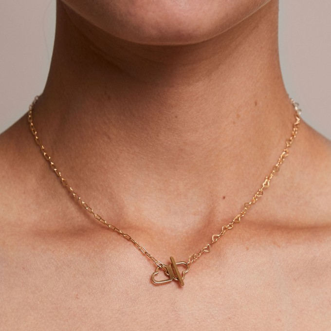 related by objects - just hearts extended necklace - 925 Sterlingsilber weiß rhodiniert