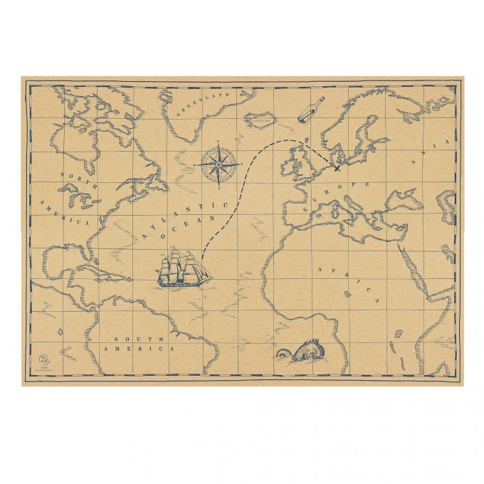 Bow & Hummingbird Geschenkpapier Schatzkarte