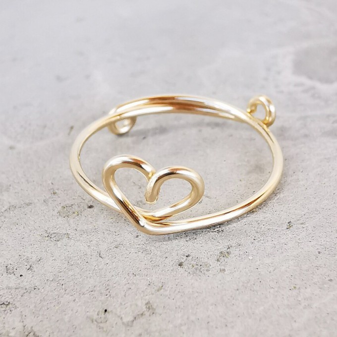 filigraner Herz Ring, größenverstellbar - in Sterling Silber und (Rosé) Gold Filled - KIZZU Schmuck