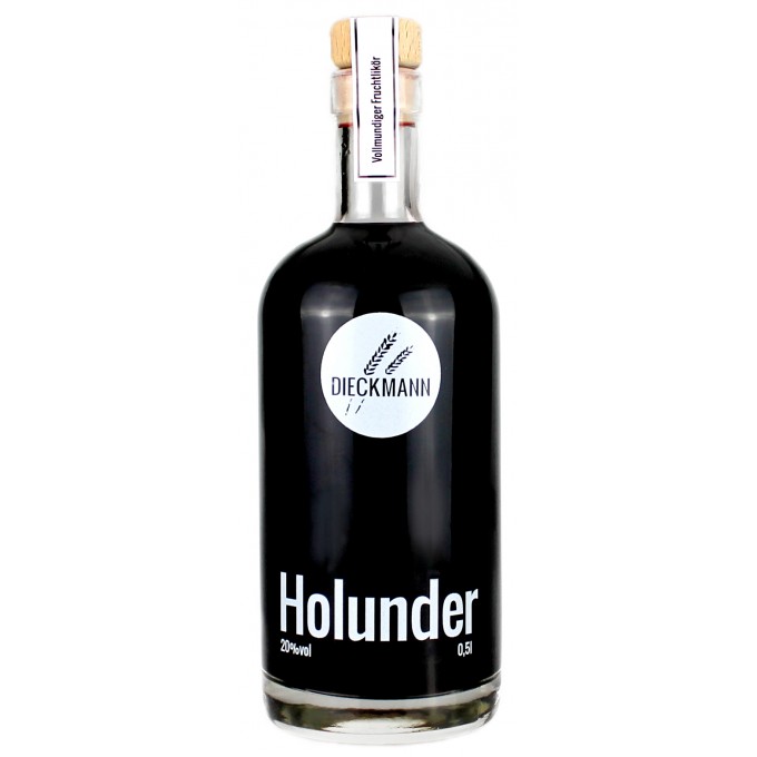 Weizenbrennerei & Likörmanufaktur Dieckmann Holunder - Fruchtlikör LIKÖR 20%vol., 0,5l