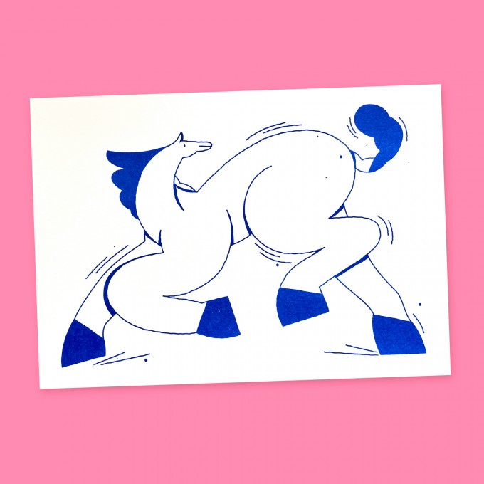Anne Albert – Horse – Riso-Print – 30 x 21 cm (A4)