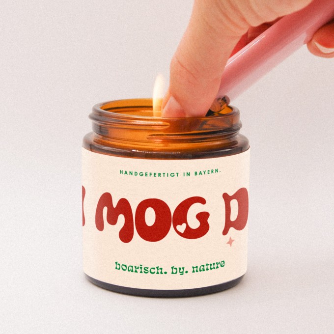 I mog di  | Bayerische Duftkerze | 120ml Rapswachs Zedernholz | boarisch. by. nature