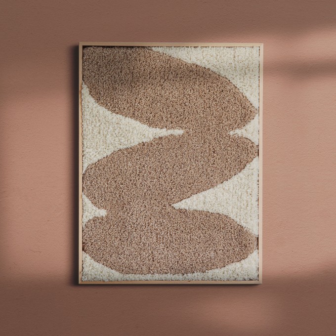 Gerahmter Wandteppich - STONES BEIGE // Rosa Rauscher