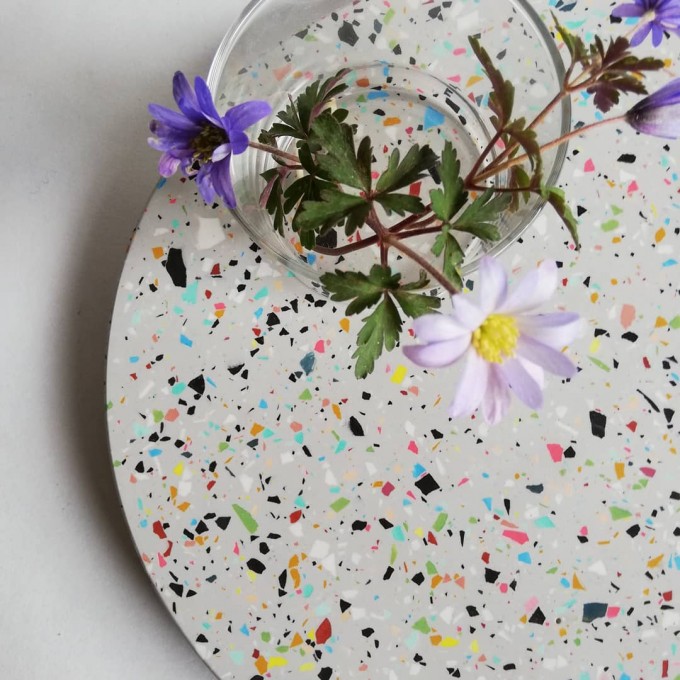 Terrazzo Untersetzer grau / objet vague
