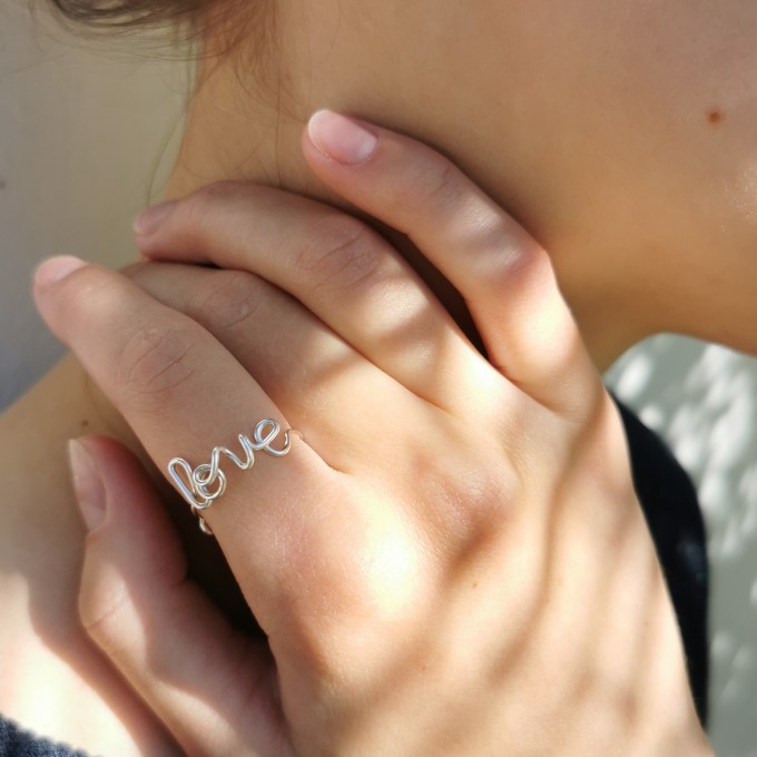 'love' Ring, größenverstellbar - in Sterling Silber und (Rosé) Gold Filled - KIZZU Schmuck
