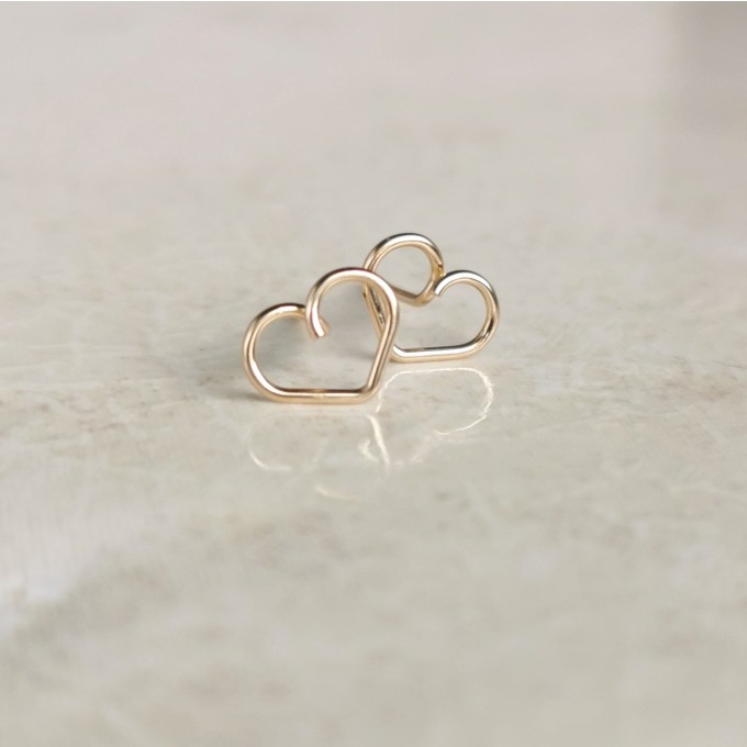 zarte Ohrringe mit Herz Symbol - in Sterling Silber und (Rosé) Gold Filled - KIZZU Schmuck