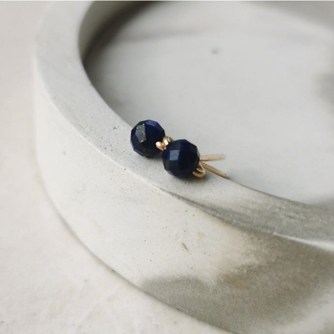 Lapis Lazuli Ohrstecker - für innere Weisheit und klare Gedanken - handgefertigt aus Sterling Silber oder (Rosé) Gold Filled - KIZZU Schmuck Manufaktur 