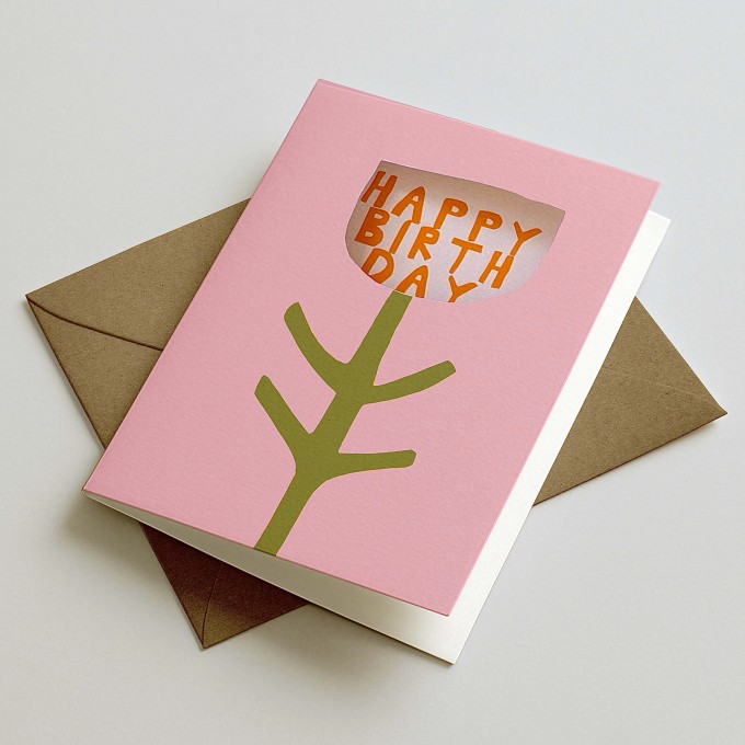 Happy Birthday Karte mit Cut Out - ANOULI.STUDIO