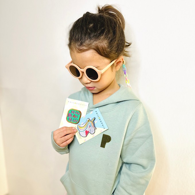 Kids Fun Hoodie "Pistachio 2" mit Zwei Austauschbaren Patches | PHILOSOPHIE