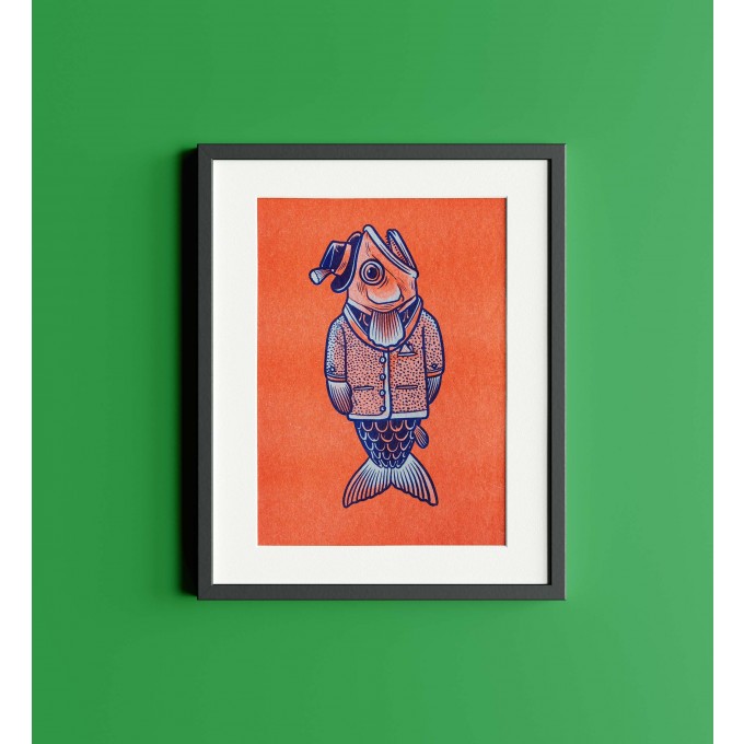 Martin Krusche - Risographie »Jankerfisch« 21x29,7cm