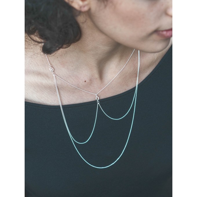 Jonathan Radetz Jewellery, Kette KISSKISS COLLIER, Länge 63 cm, Silber 925
