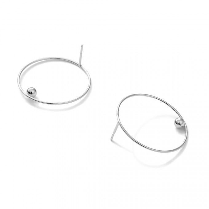 Jonathan Radetz Jewellery, Stecker EFFECT 30, Silber 925, Sterlingsilber, Durchmesser 30 mm, Handmade in Germany