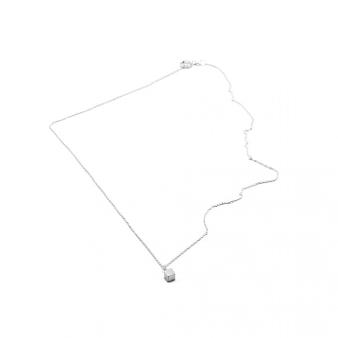 Jonathan Radetz Kette Cube, Silber 925, Sterlingsilber, Länge 43 cm, Würfel 4mm, Handmade in Germany
