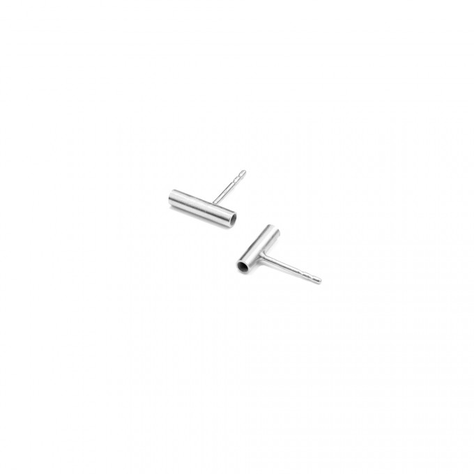 Stecker PROFILE, Silber 925, Jonathan Radetz Jewellery, Sterlingsilber, Länge 10 mm, Handmade in Germany