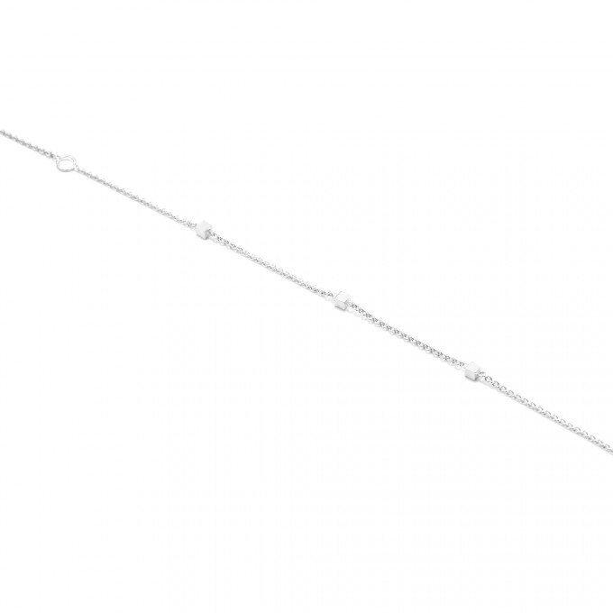 Jonathan Radetz Jewellery, Armband fineCUBE, Silber 925, Sterlingsilber, Länge 16 -18 cm, Cube 2 mm, Handmade in Germany