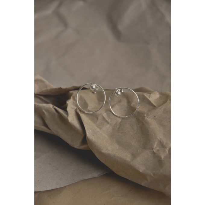 Jonathan Radetz Jewellery,  Stecker EFFECT 20, Silber 925, Sterlingsilber, Durchmesser 20, Handmade in Germany