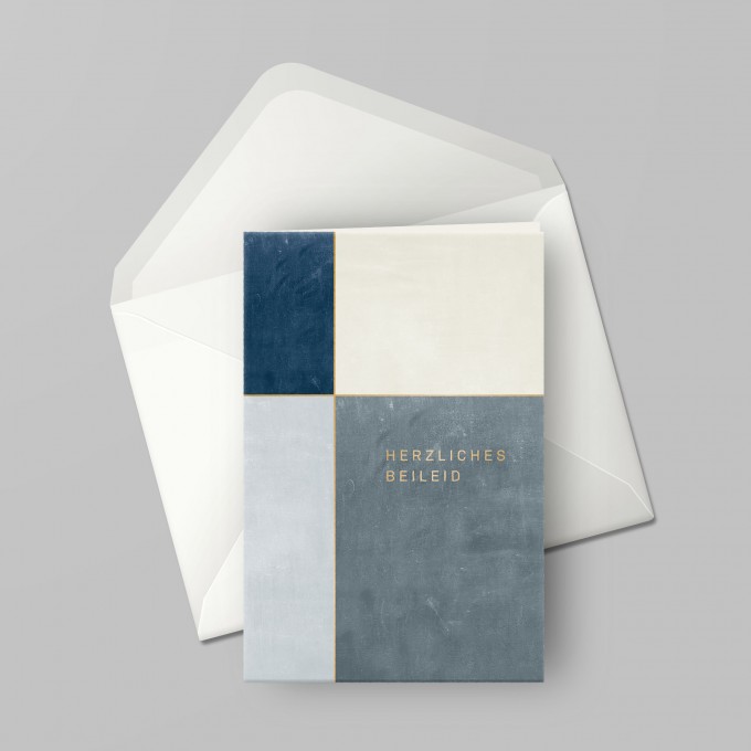 Designfräulein // Trauerkarte mit Kuvert // Herzliches Beileid // gold