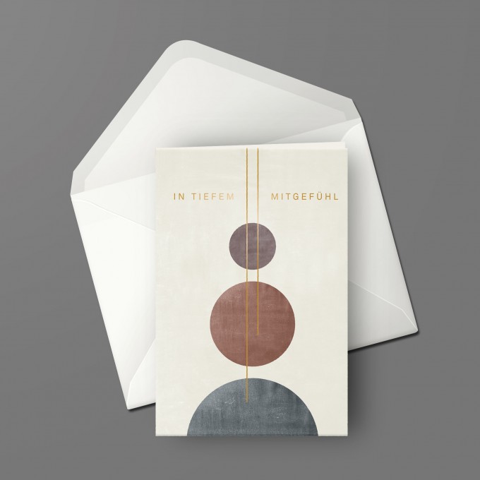 Designfräulein // Trauerkarte mit Kuvert // In tiefem Mitgefühl // gold