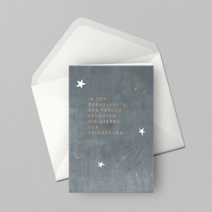 Designfräulein // Trauerkarte mit Kuvert // gold