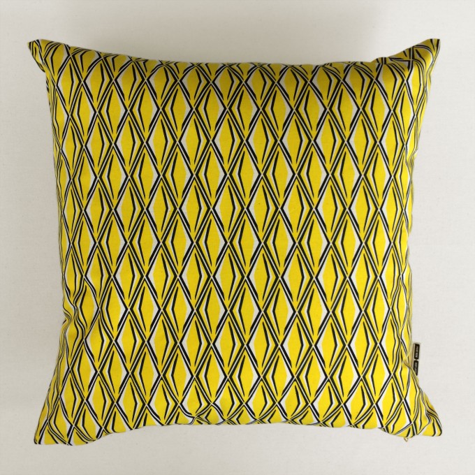 Print now - Riot later ● Kissen Goldraute, Stoffsiebdruck