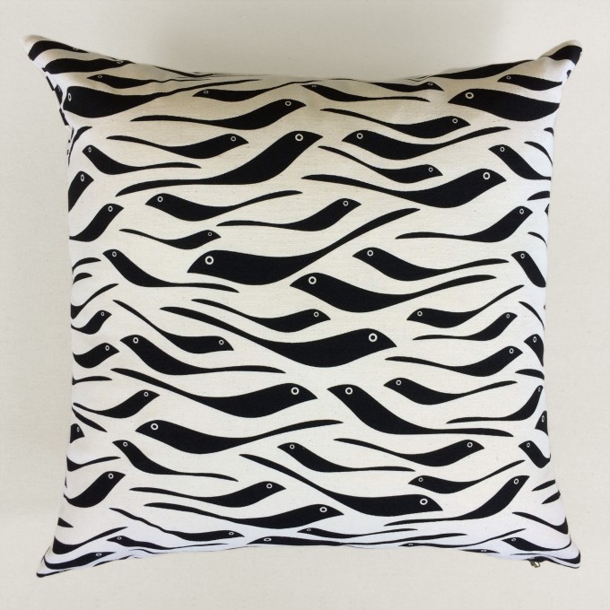 Print now - Riot later ● Kissen Schwalbe, Stoffsiebdruck
