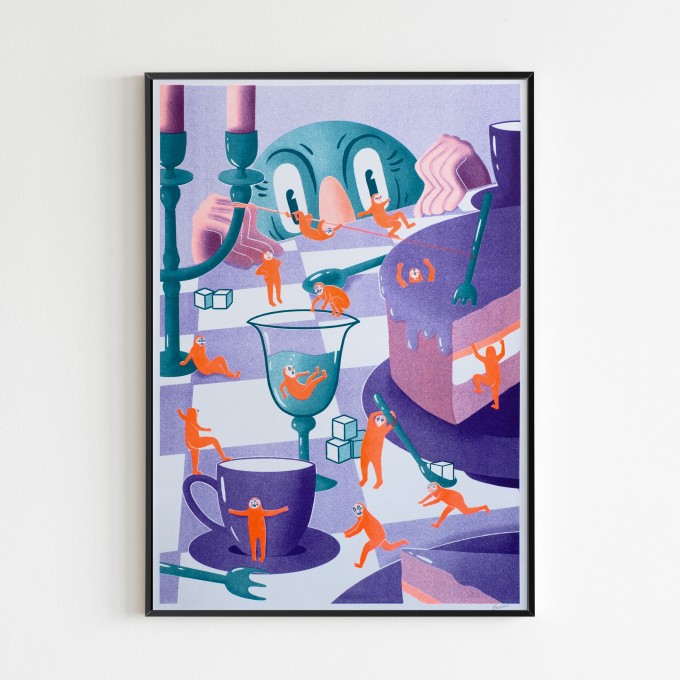 The Naughty District - Riso Print »Kaffeekränzchen«, DINA3