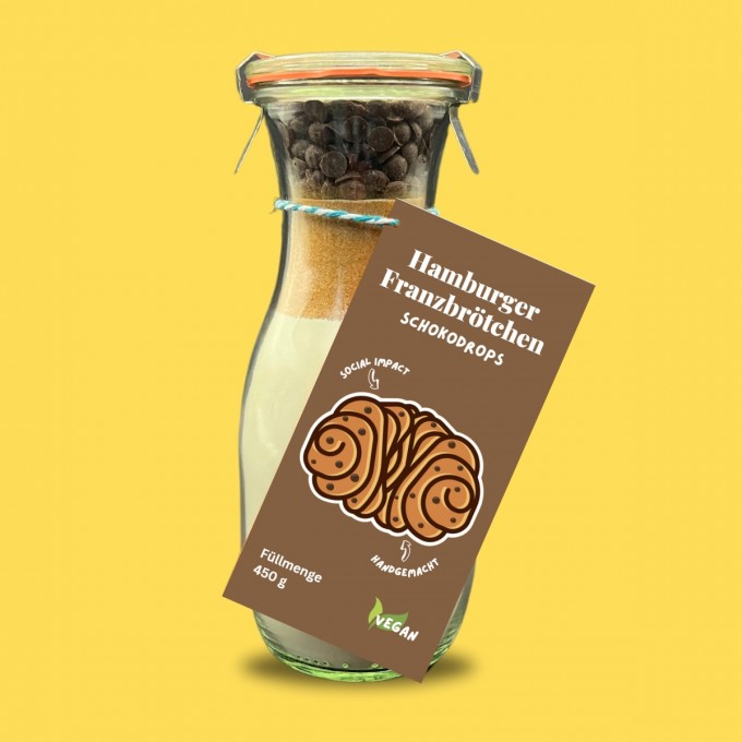 Hamburger Franzbrötchen Backmischung Schokodrops von Picknickliebe