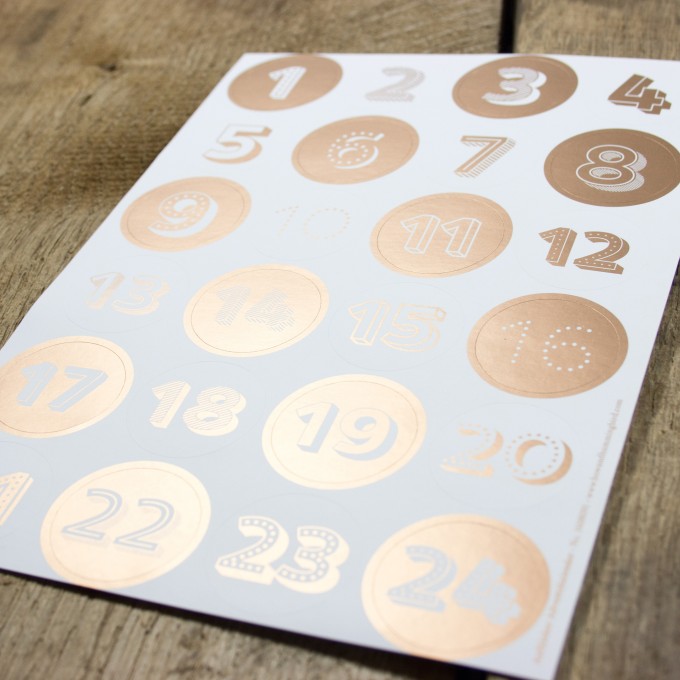 Bow & Hummingbird Aufkleber Adventskalender Kupfer