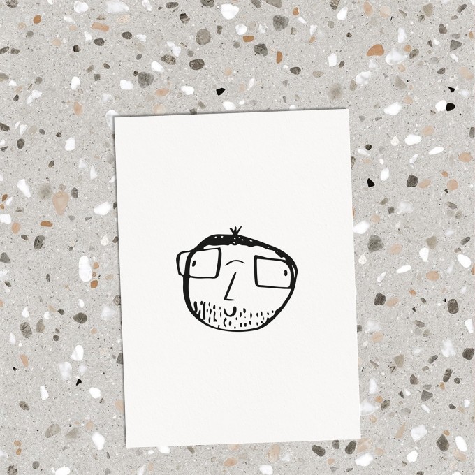Love is the new black - Postkarte "Kindskopf Boy 01"