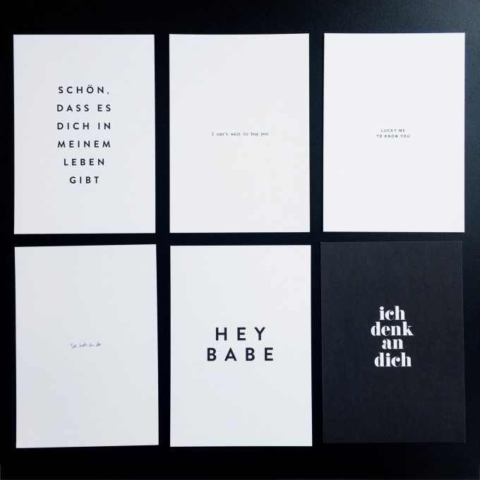 Love is the new black – Postkarten-Set "Cuddle"