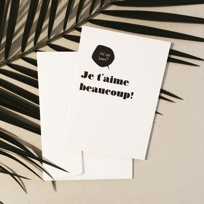 SALE - Love is the new black – Grußkarte "Je t'aime beaucoup"