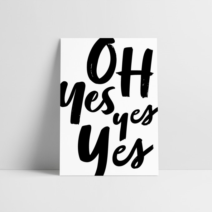 SALE Love is the new black- Poastkarte "Oh yes yes yes"