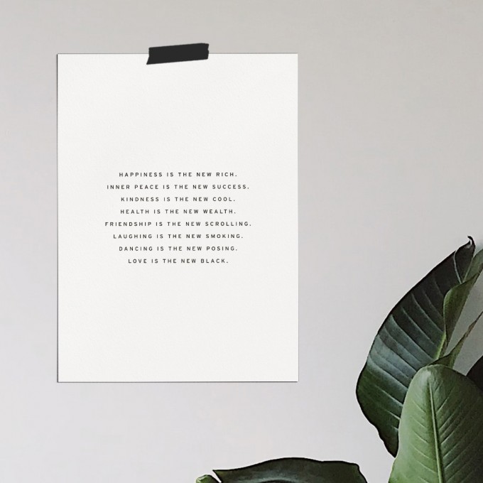 Love is the new black — Poster "The new", Din A4 Format