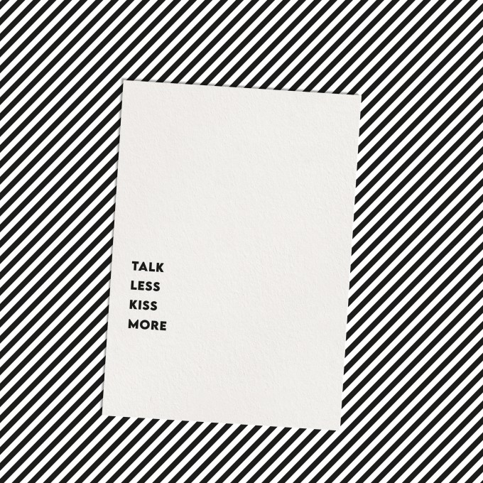 Love is the new black - Postkarte "Talk less"