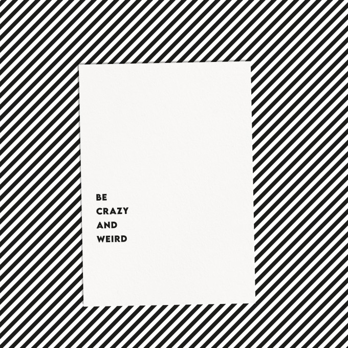 Love is the new black - Postkarte "Crazy and weird"