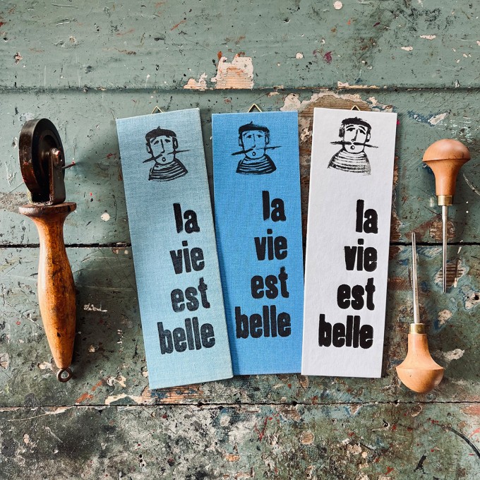 Franzose *la vie est belle*
Letterpress von papelami