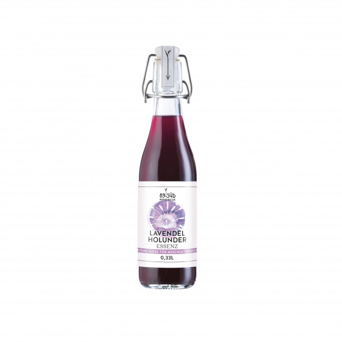 Bio Lavendel-Holunderbeer-Sirupessenz (330ml) von 89Süd Manufaktur