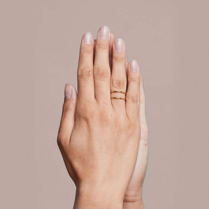 related by objects - lunar ring basic - 925 Sterlingsilber 18k goldplattiert