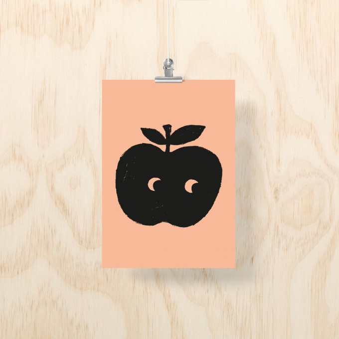 Postkarte – Print (DIN A5), Apfel