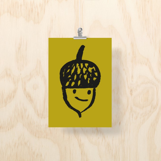 Postkarte – Print (DIN A5), Eichel