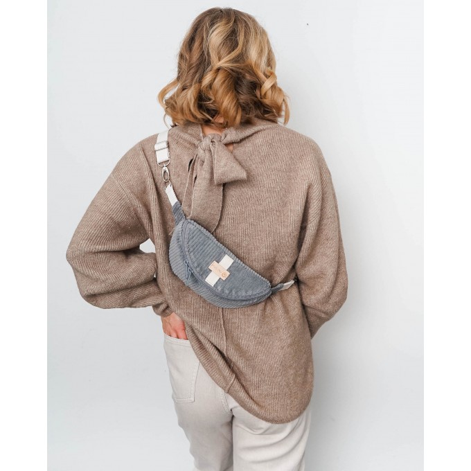 MULINU - Bauchtasche | Hipbag HENNES Breitcord Grau