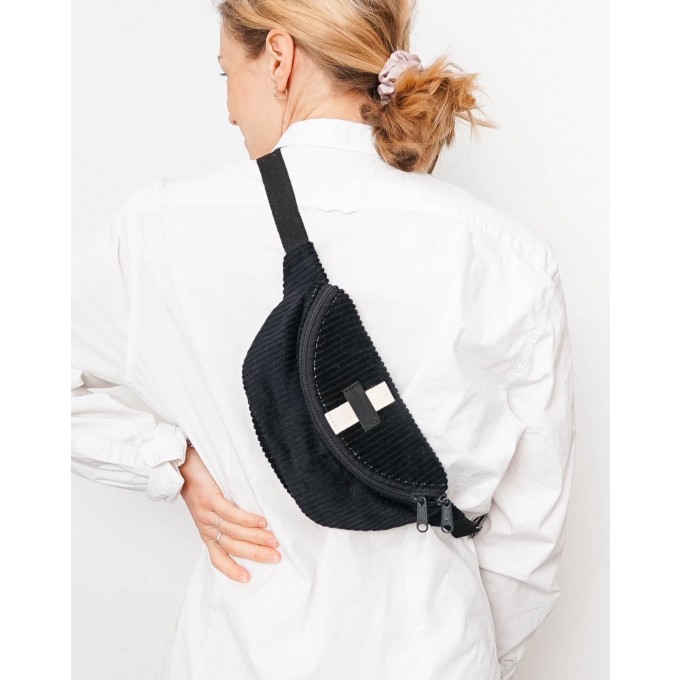 MULINU - Bauchtasche | Hipbag HENNES Breitcord Schwarz