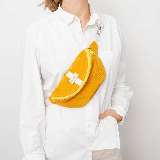 MULINU - Bauchtasche | Hipbag HENNES S Breitcord Gelb