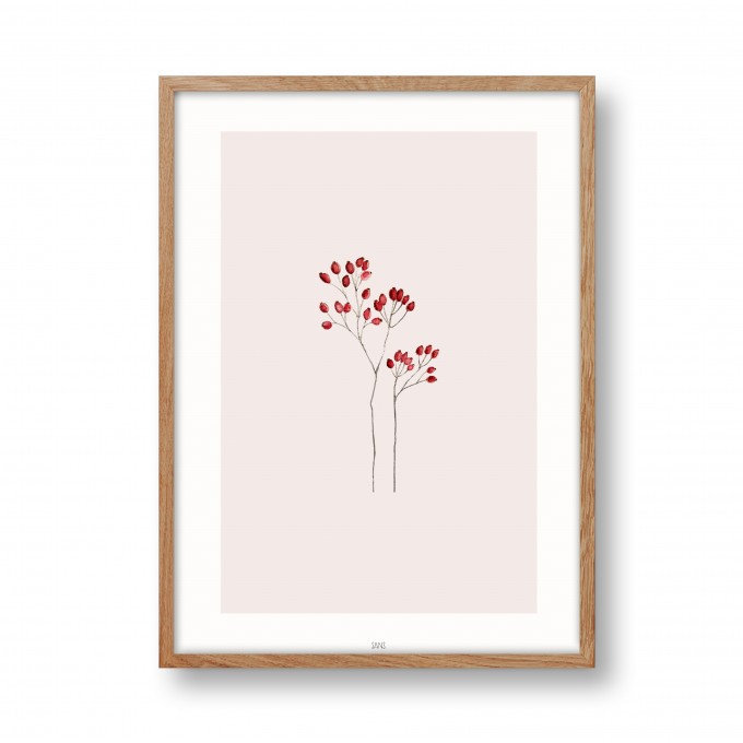 florales Poster, Beere, A4/A3 - SANS.