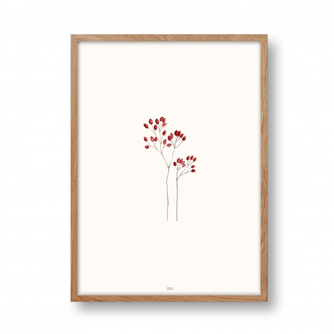 Poster Floral, Beere, A4/A3 - SANS.